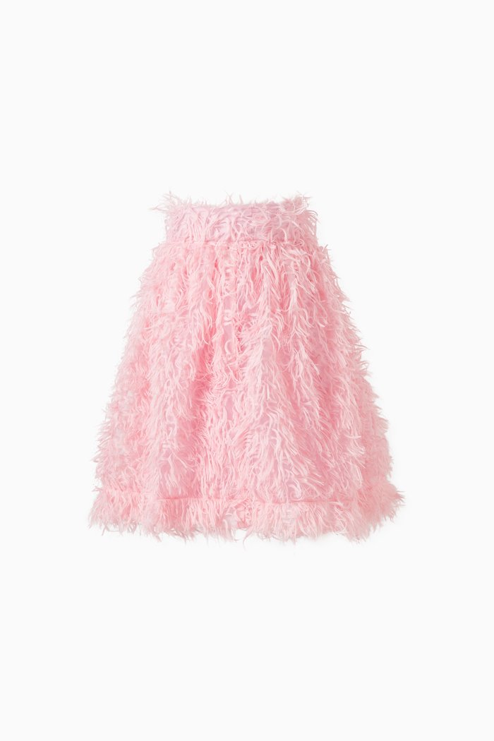 Woolly Flared Midi Skirt, Pink