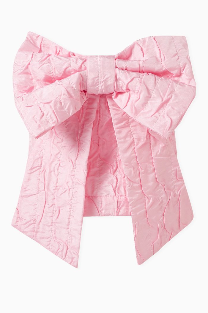 Mini Skirt with Structured Bow, Pink