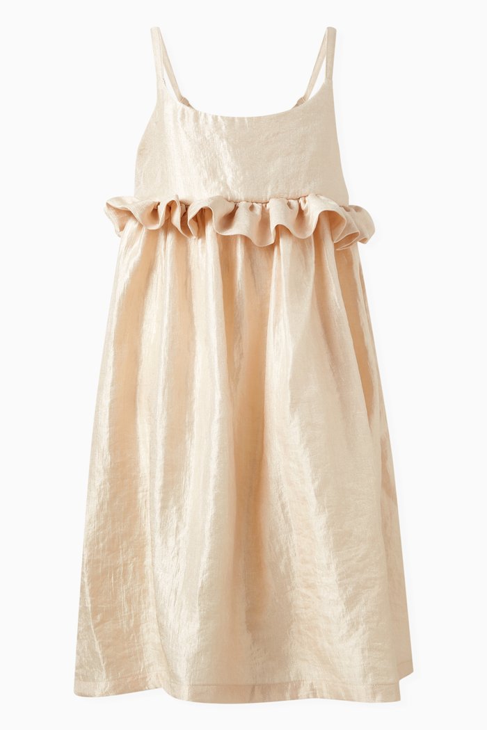 

Ruffle Sleeveless Dress, Neutral