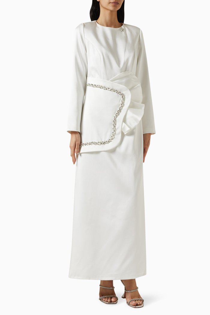 

Galadrien Crystal-embellished Maxi Dress, Neutral