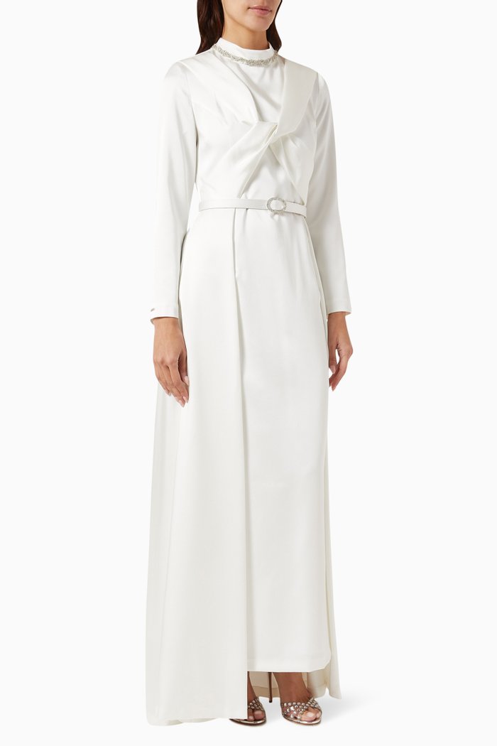 

Bianca Twisted Embellished Maxi Dress, Neutral