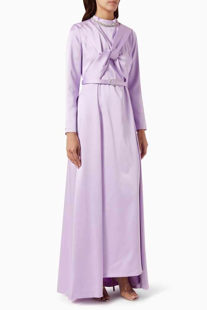 

Bianca Twisted Embellished Maxi Dress, Purple