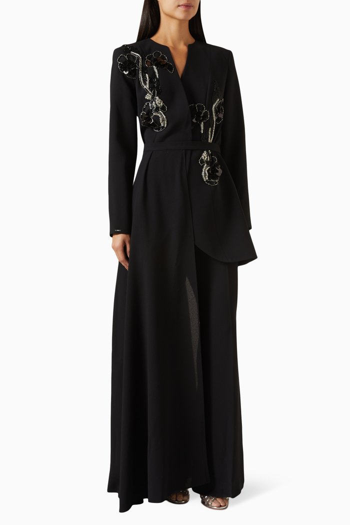 

Abelia Embellished Suit Set, Black