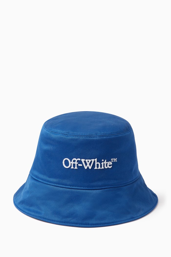 

Bookish Drill Bucket Hat in Nylon, Blue
