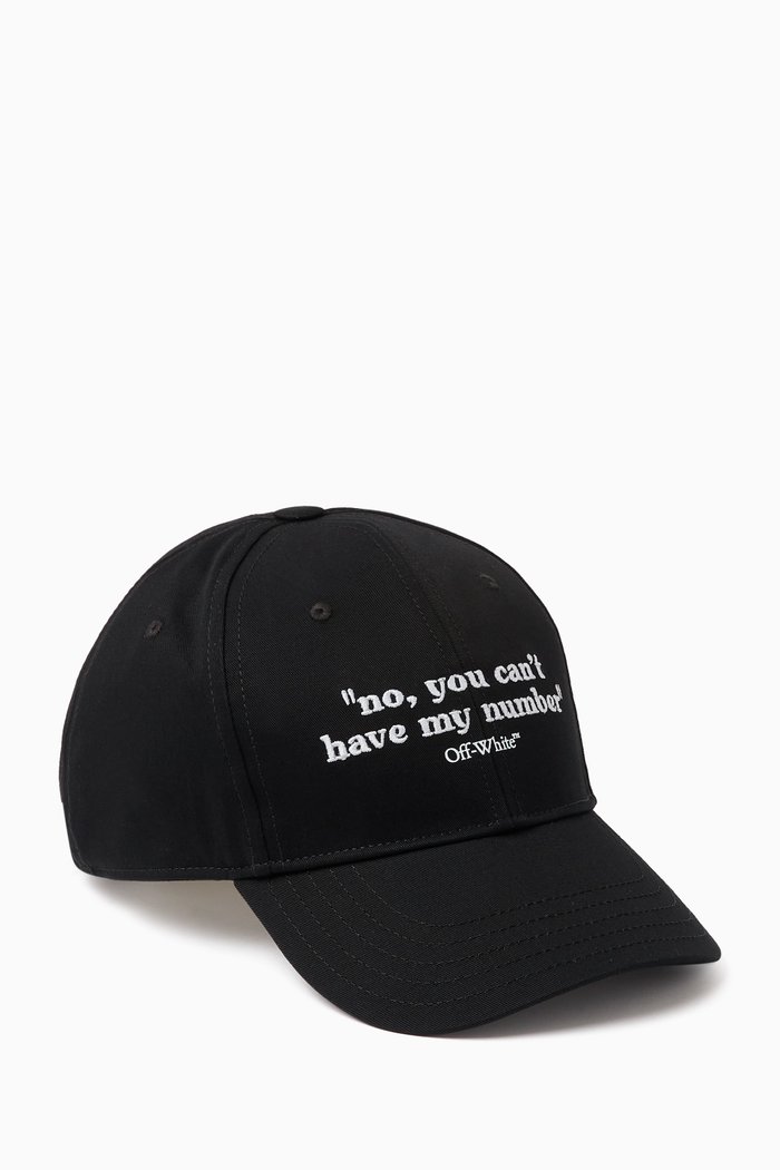 

Quotes Baseball Cap in Cotton, Black