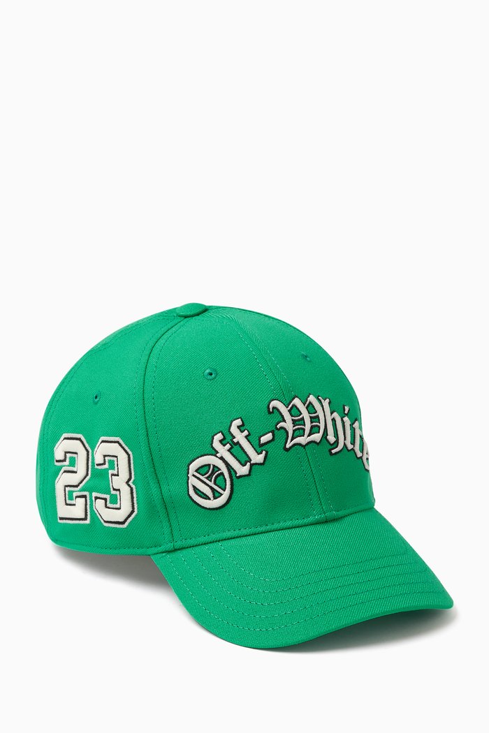 

Multi Logos Baseball Cap in Cotton, Green