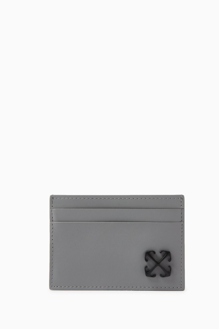 

Jitney Card Case in Leather, Grey