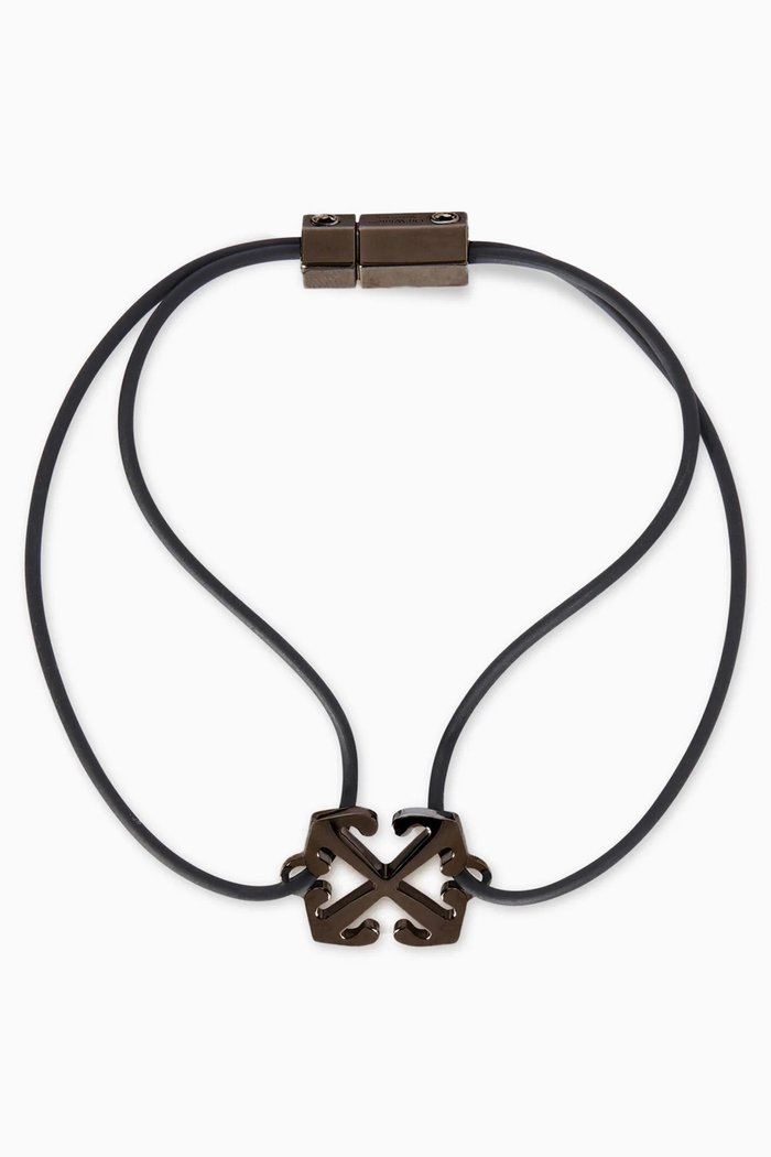 

Arrow Cable Bracelet in Cable & Metal, Black
