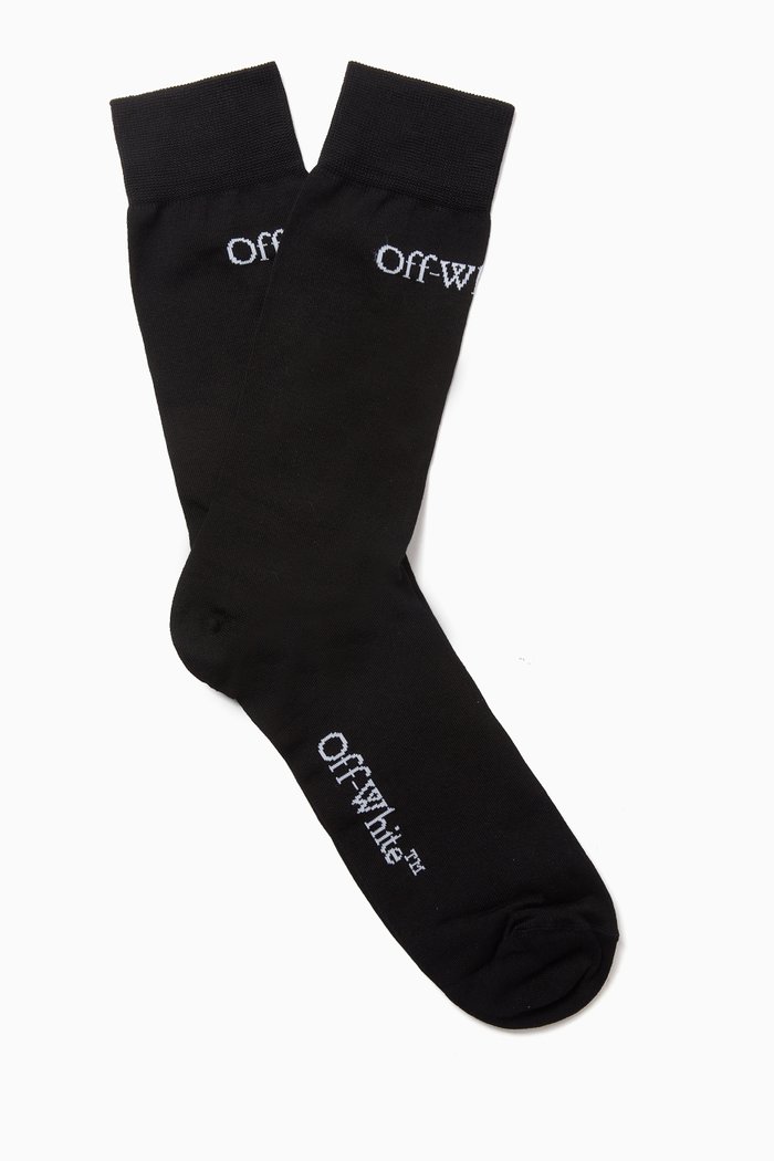 

Short Bookish Formal Socks in Cotton-blend, Black