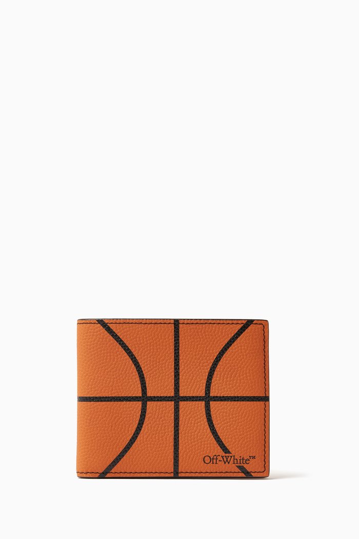 

Basketball Classic Bifold Wallet in Calf Leather, Orange