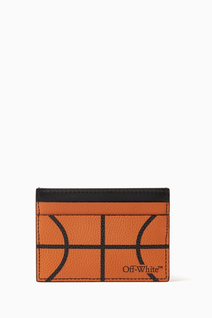 

Basketball Simple Card Case in Calf Leather, Orange
