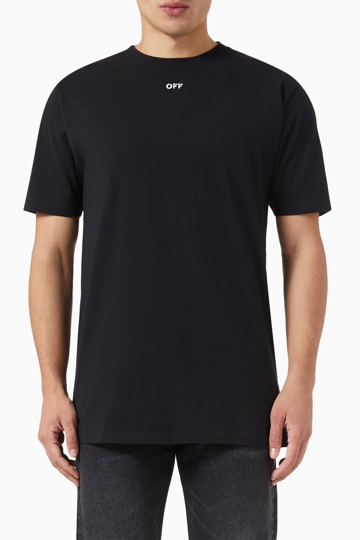 

Off Stamp Arrow Logo T-Shirt in Cotton, Black
