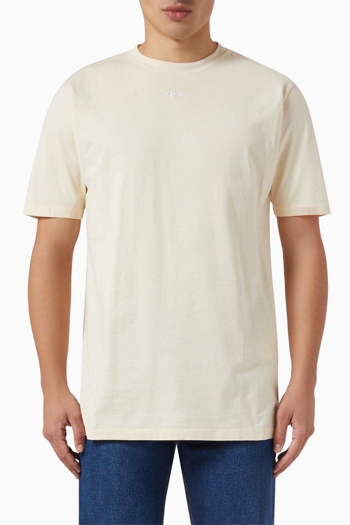 

Off Stamp Arrow Logo T-Shirt in Cotton, Neutral