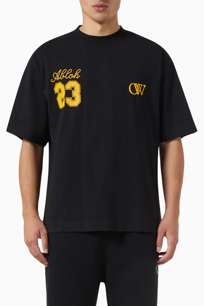 

OW 23 Skate Logo Print T-Shirt in Cotton, Black