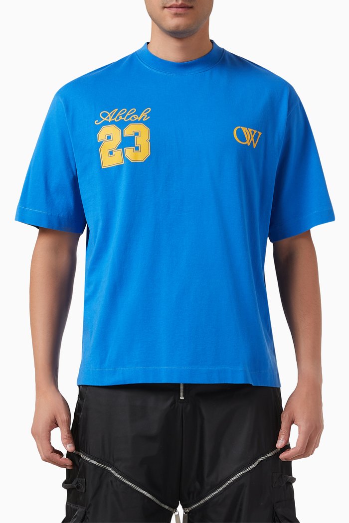 

OW 23 Skate Logo Print T-Shirt in Cotton, Blue