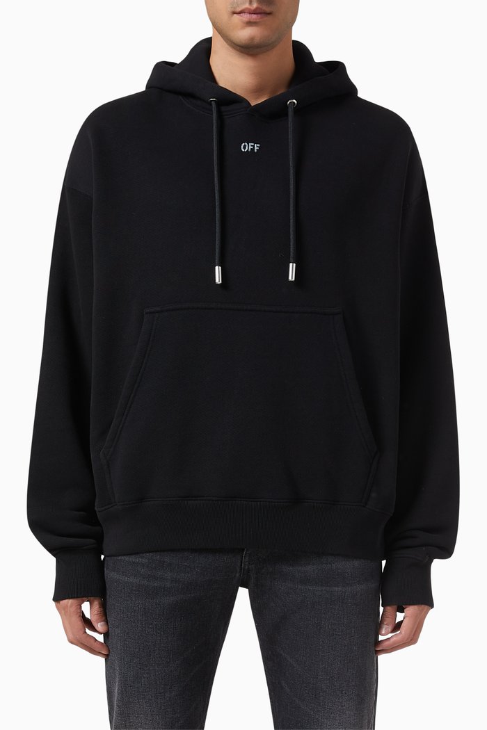 

Off Stamp Skate Hoodie in Cotton, Black