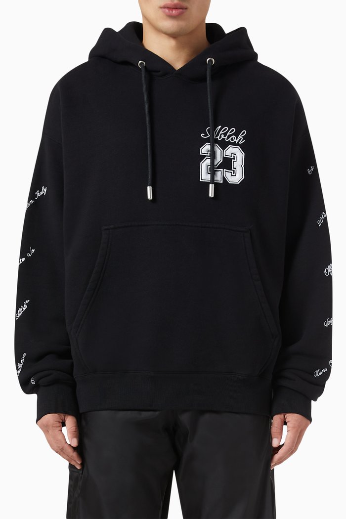 

23 logo Skate Hoodie in Cotton, Black