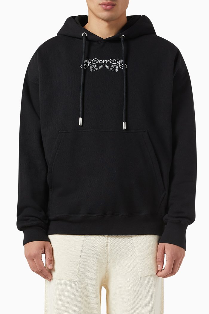 

Tattoo Bandana Arrow Skate Hoodie in Cotton, Black