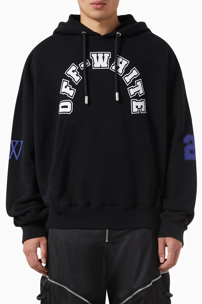 

Football Oversized Hoodie in Cotton Jersey, Black