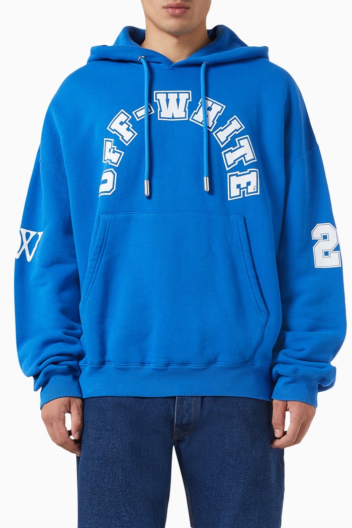 

Football Oversized Hoodie in Cotton Jersey, Blue