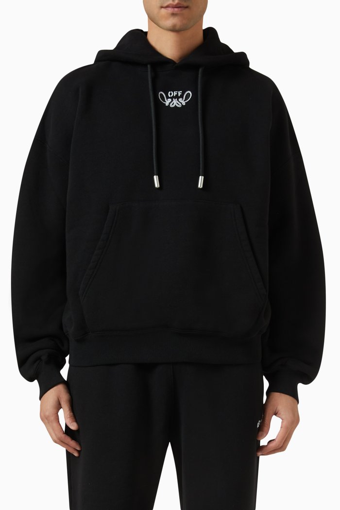 

Bandana Half Arrows Hoodie in Cotton, Black