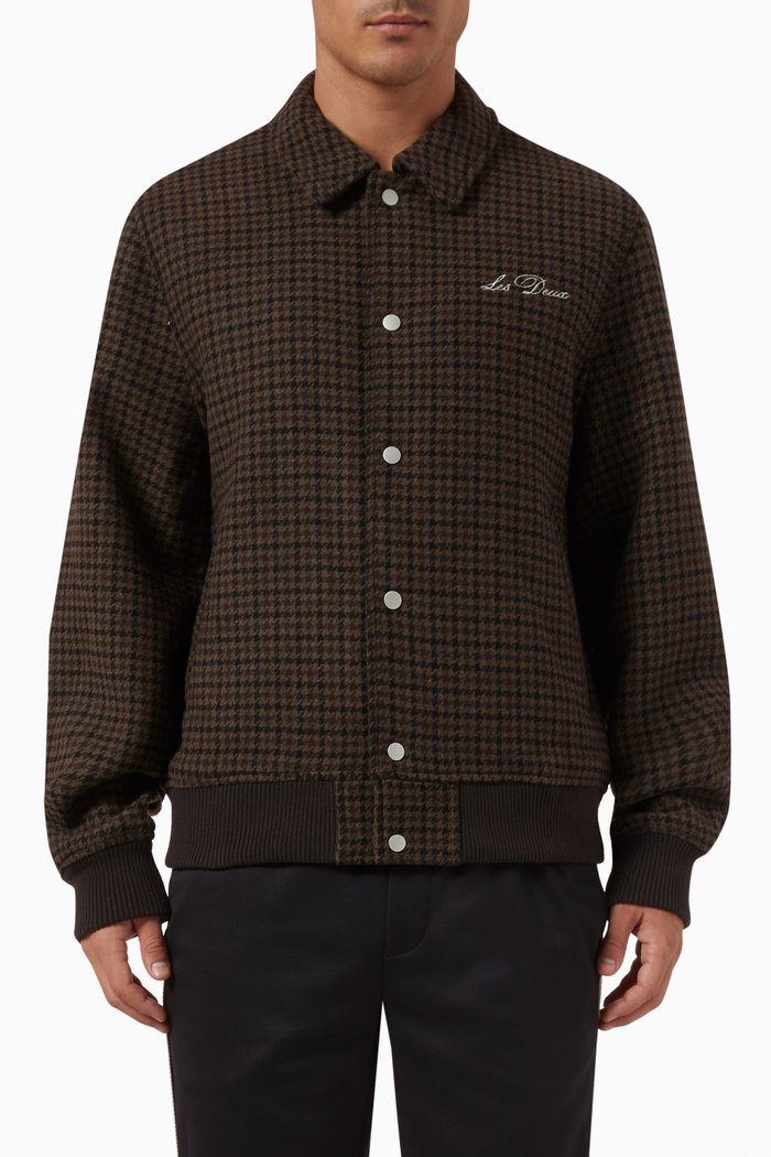 Les Deux Varsity Jacket in Wool, Grey