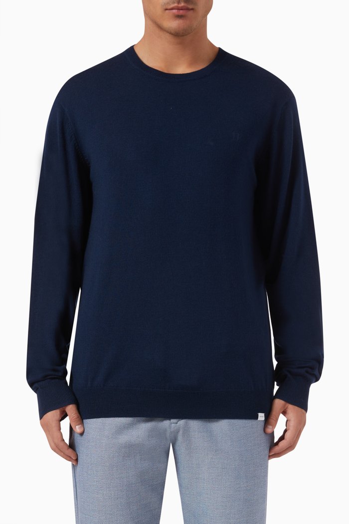 

Greyson Sweater in Merino Wool, Blue