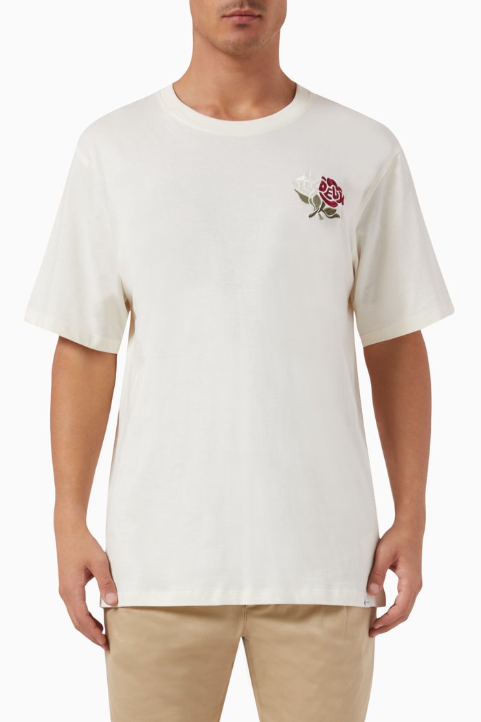 

Felipe Embroidered T-shirt in Cotton, Neutral