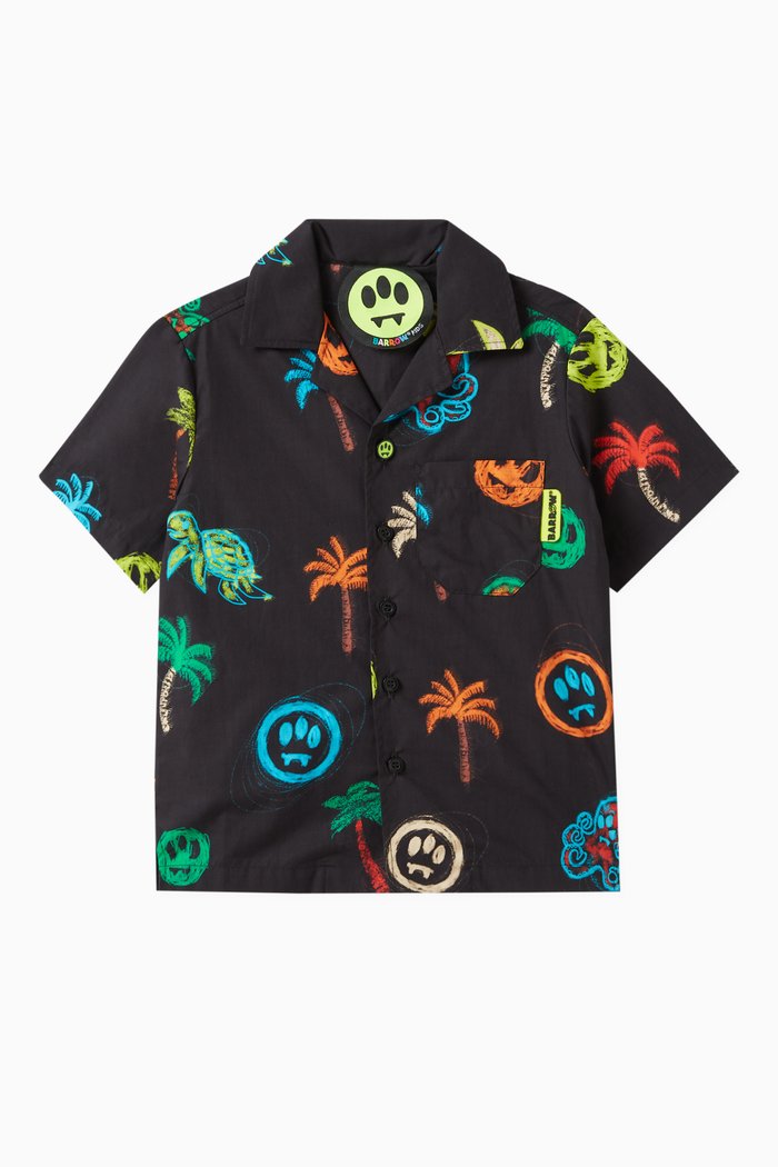 

Graphic-print Shirt in Cotton, Black