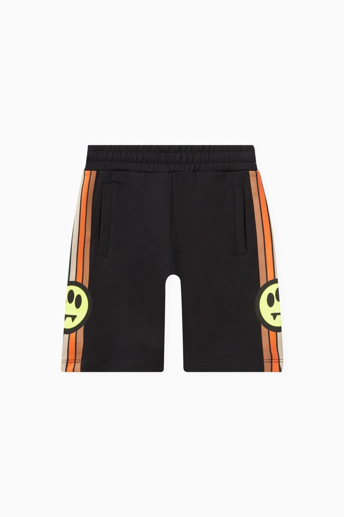 

Striped Sweatshorts in Cotton, Black
