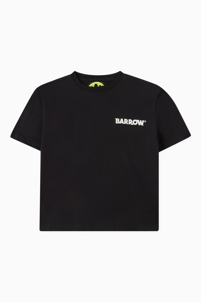 

Graphic Logo-print T-shirt in Cotton Jersey, Black