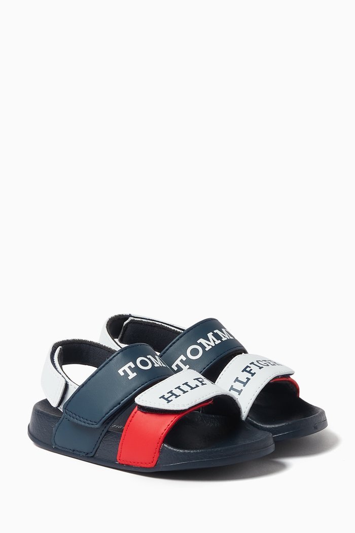 

Logo Sandals in Faux-leather, White