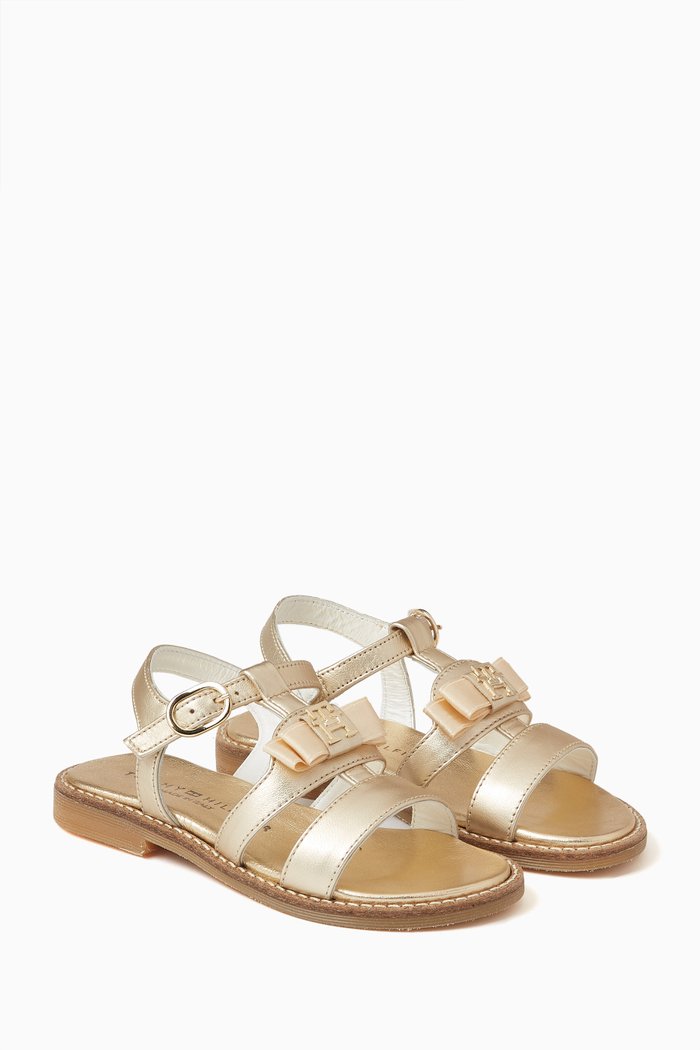 

Sandals in Metallic Leather, Gold