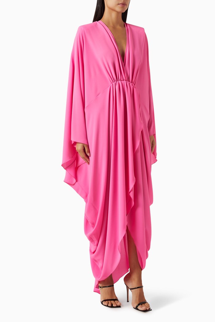 

Azoto Maxi Kaftan in Crepe de Chine, Pink