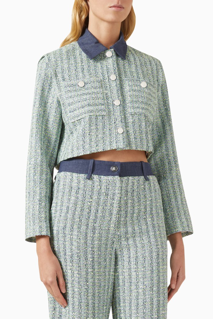 

Voelia Cropped Jacket in Tweed, Multicolour