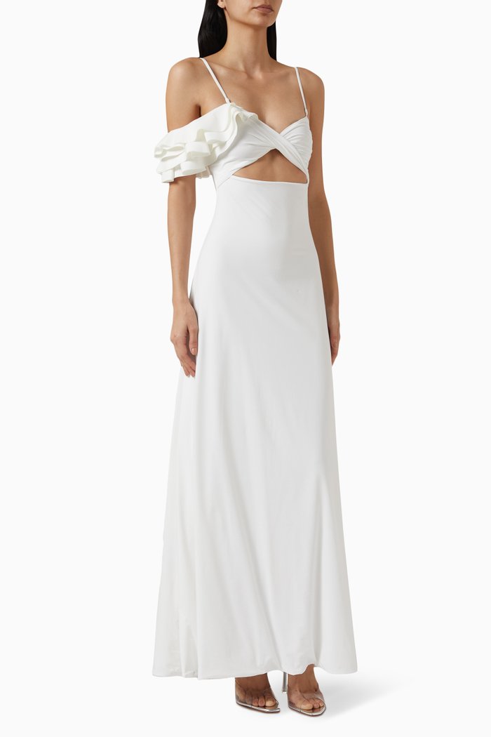 

Cavalieri Cut-out Maxi Dress in Polyamide, White
