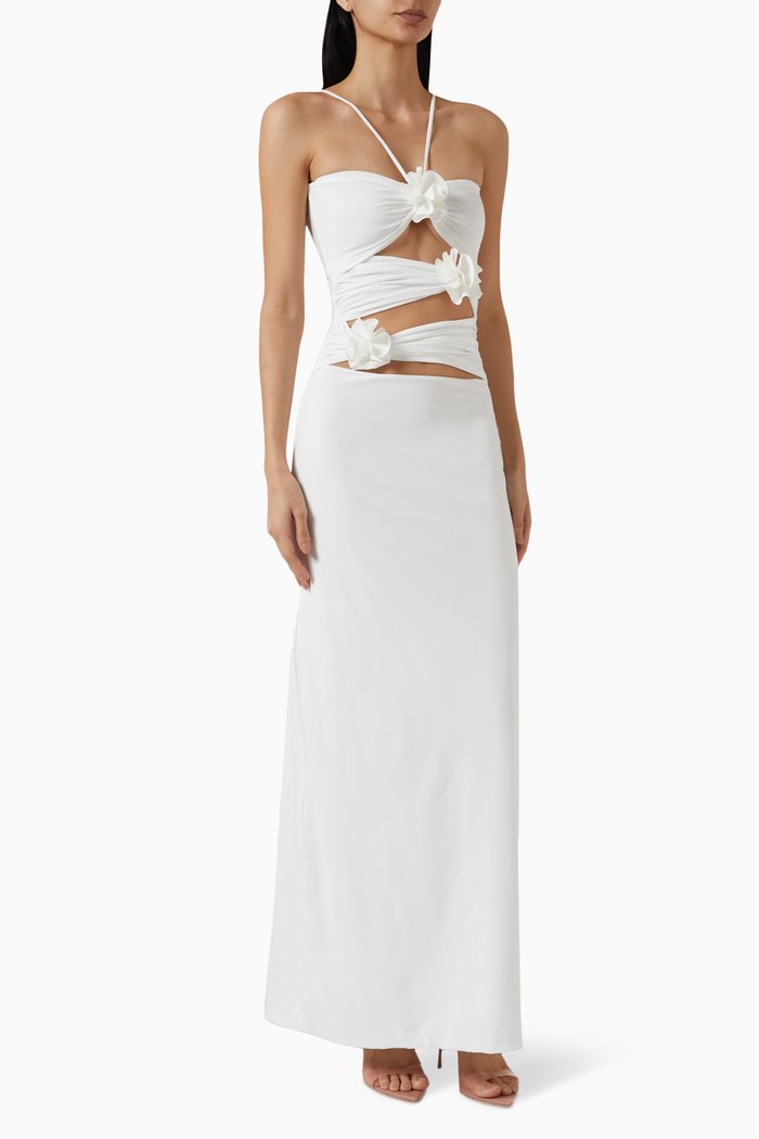 

Veramera Cut-out Maxi Dress in Polyamide, White