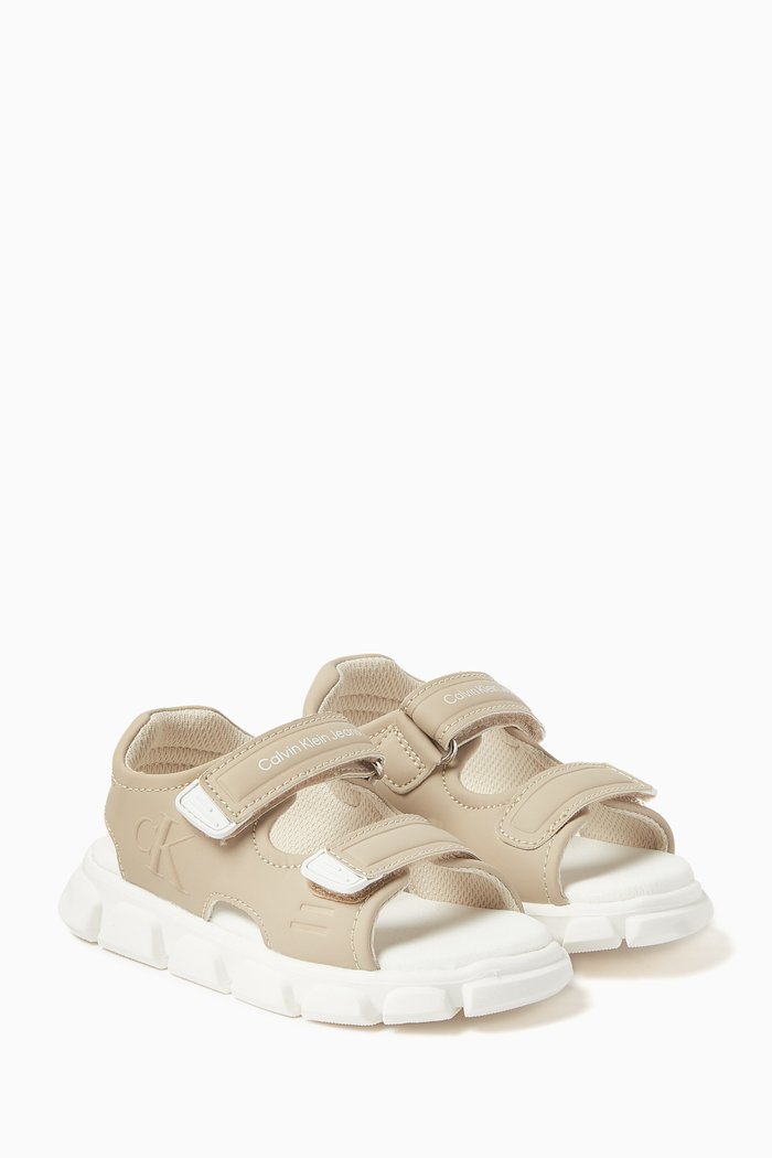

Logo Sandals in Faux-leather, Neutral