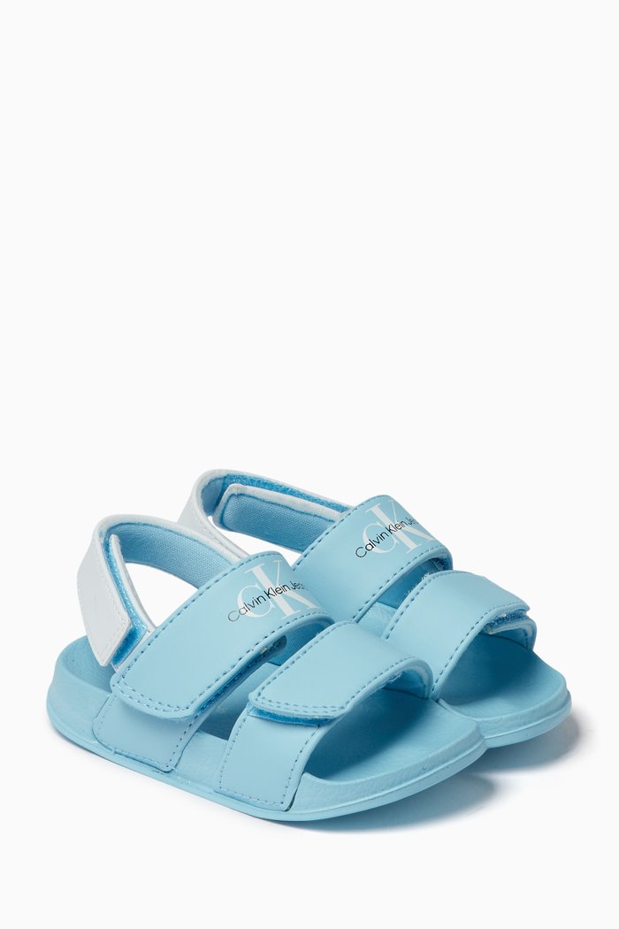 

Logo Sandals in Faux-leather, Blue