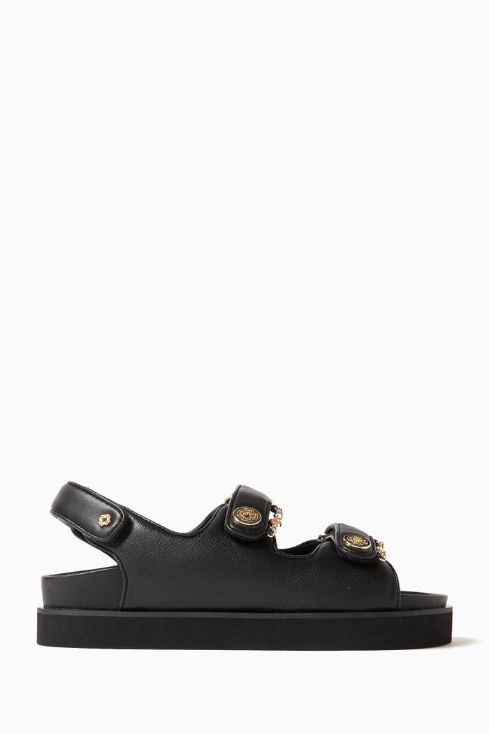 

Touch Strap Sandals in Leather, Black