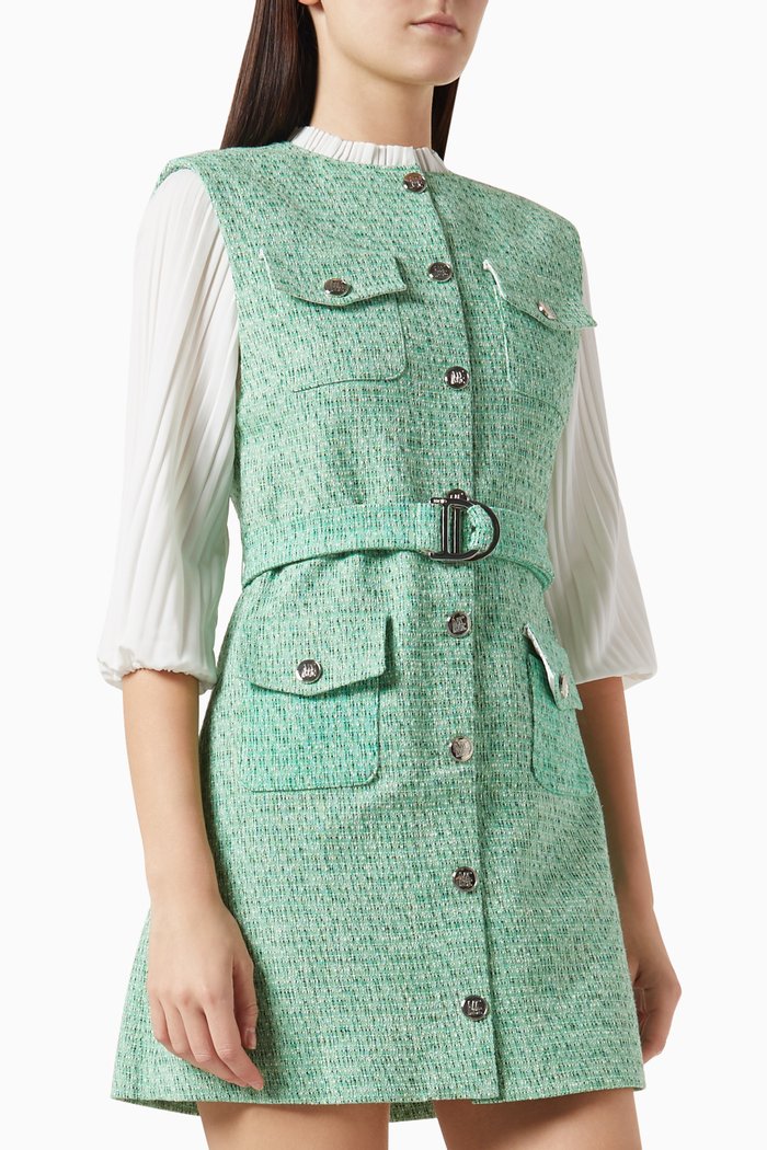 

Rinny Mini Dress in Tweed, Green