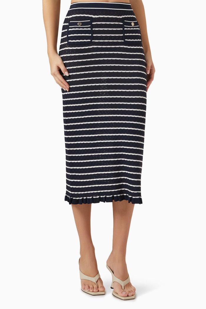 

Moline Midi Skirt in Knit, Blue