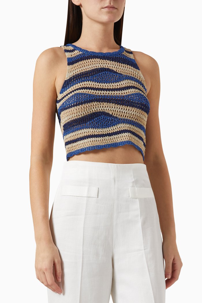 

Octave Crop Top in Lurex-blend Knit, Multicolour