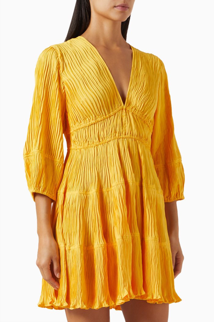 

Robby Runched Mini Dress, Yellow