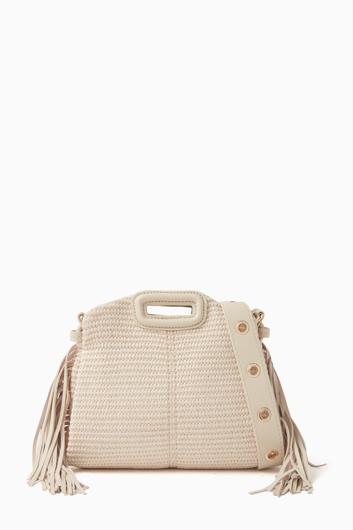 

Miss M Fringed Bag in Raffia, Neutral
