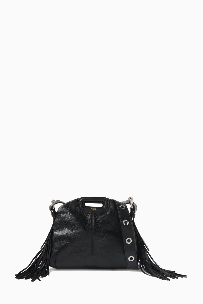 

Mini Miss M Crossbody Bag in Crinkled Leather, Black