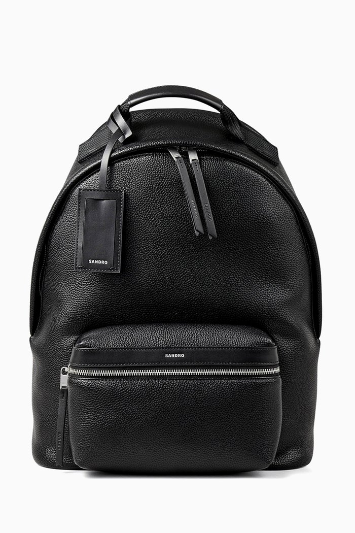 Logo Backpack in Coated Canvas, Black