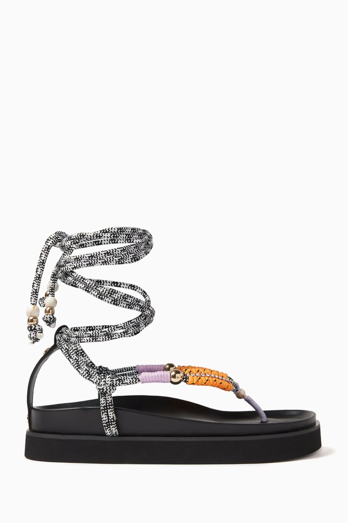 

Fordona Braided Lace-up Flats, Purple