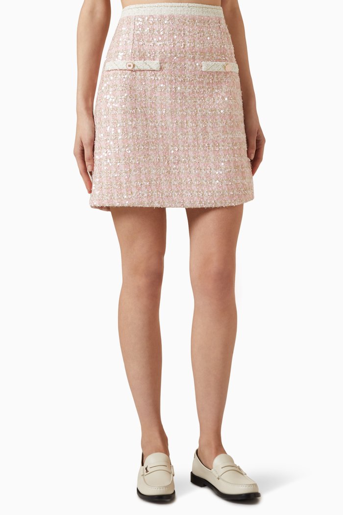 

Rosa Short Skirt in Tweed, Pink