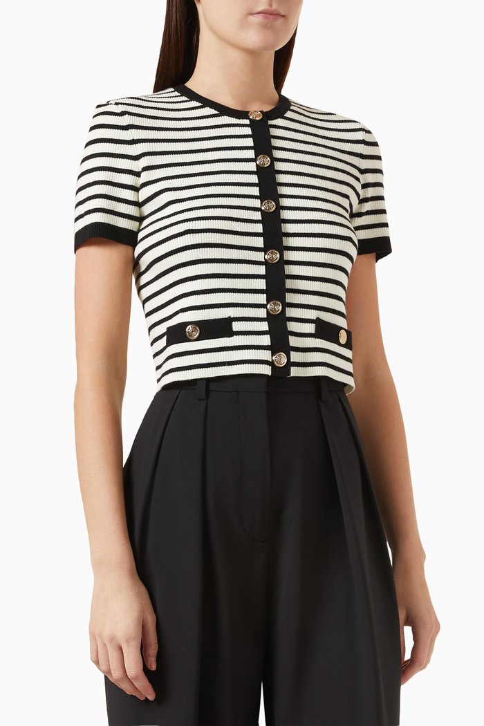

Short-sleeved Cardigan in Knit, Multicolour